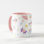 Niedlich rosa, unicorone Regenbogen Balloon Muster Tasse (Vorderseite Links)