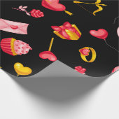 Niedlich rosa Valentinmuster Geschenkpapier (Ecke)