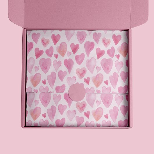 Niedlich rosa Valentinstag Liebe Herzmuster Seidenpapier