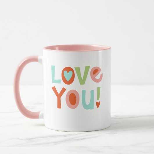 Niedlich-Rosa-Valentinstag-Liebe Tasse (Links)