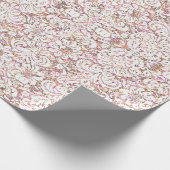 Niedlich rosa, Vintage Blumenmotive Geschenkpapier (Ecke)