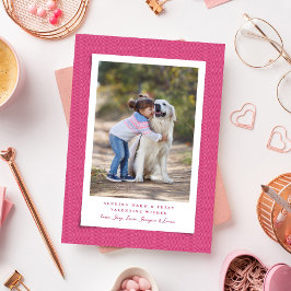 Niedlich rosa warmes, flauschiges Valentinstag-Fot Feiertagskarte