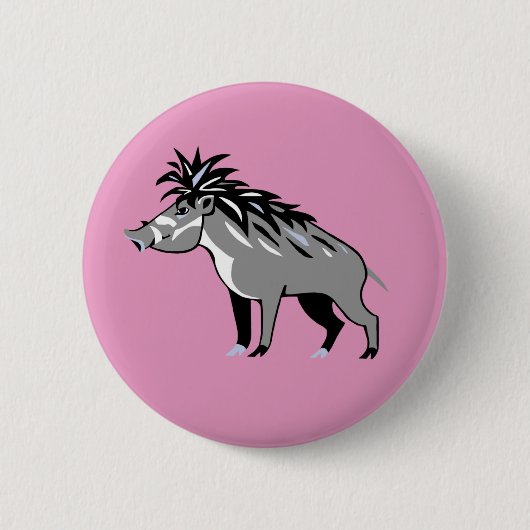 Niedlich-rosa-warmes PIG-gefährdetes Tier - Wartho Button (Vorderseite)
