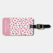 Niedlich rosa Wasserfarbe Liebe Herzmuster Gepäckanhänger (Vorderseite horizontal)