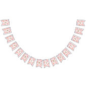 Niedlich rosa Wasserfarbe mit Teddybär und Herz Wimpelkette (Alle)