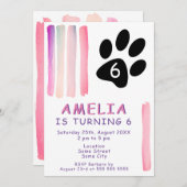 Niedlich rosa Wasserfarbe Schlaglicht Kindergeburt Einladung (Vorne/Hinten)