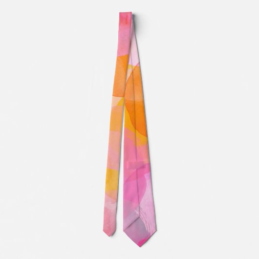 Niedlich rosa Wasserfarben Abstraktes Muster Krawatte (Rückseite)