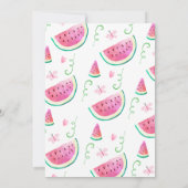 Niedlich rosa Wassermelone in einem Melon 1. Gebur Einladung (Rückseite)