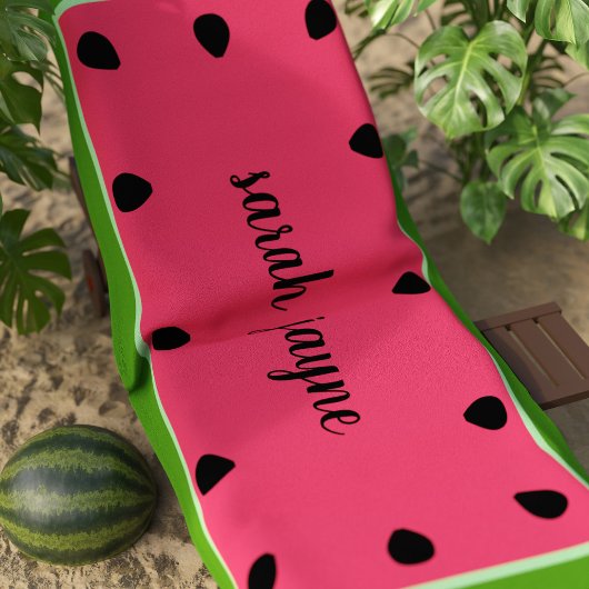 Niedlich rosa Wassermelone Seeds Custom Beach Hand Strandtuch
