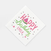 Niedlich rosa Wassermelone, Sommerfrüchte Geburtst Serviette (Ecke)