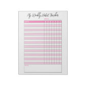 Niedlich rosa Weekly Habit Tracker Notepad Notizblock (Rotiert)