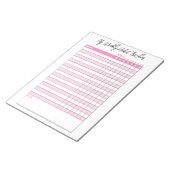 Niedlich rosa Weekly Habit Tracker Notepad Notizblock (angewinkelt)