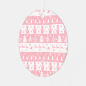 Niedlich rosa Weihnachten Ornament Aus Metall (Vorderseite links)
