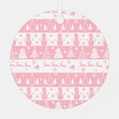 Niedlich rosa Weihnachten Ornament Aus Metall (Rückseite)