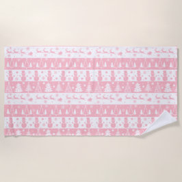 Niedlich rosa Weihnachten Strandtuch
