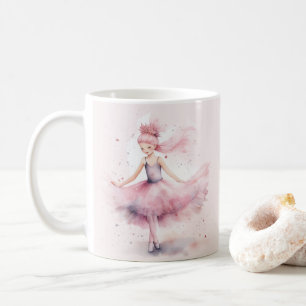 Niedlich rosa Weihnachtsballerina Aquarell Kaffeetasse