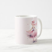 Niedlich rosa Weihnachtsballerina Aquarell Kaffeetasse (VorderseiteRechts)