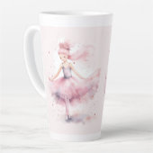 Niedlich rosa Weihnachtsballerina Aquarell Milchtasse (Linke Ecke)