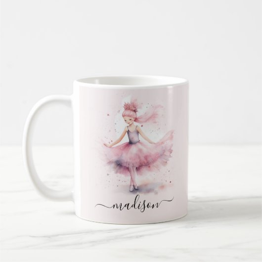 Niedlich rosa Weihnachtsballerinschrift Kaffeetasse (Links)