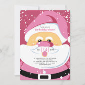 Niedlich rosa Weihnachtsfeier Einladung (Vorderseite)