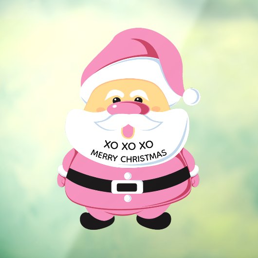 Niedlich rosa Weihnachtsfeiertag Fensteraufkleber (Blatt 3)