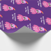 Niedlich rosa Weihnachtsfeiertag für Kinder Geschenkpapier (Ecke)