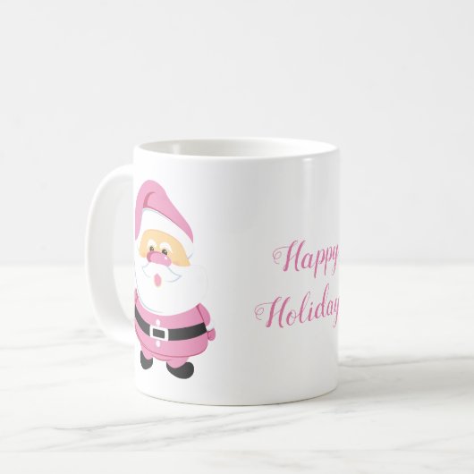 Niedlich rosa Weihnachtsfeiertag Kaffeetasse (Vorderseite Links)