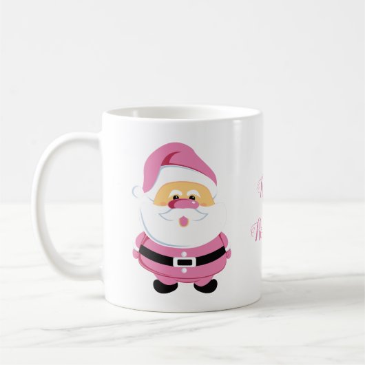 Niedlich rosa Weihnachtsfeiertag Kaffeetasse (Links)