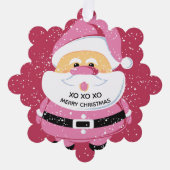 Niedlich rosa Weihnachtsfeiertag Ornament Karte (Vorderseite)