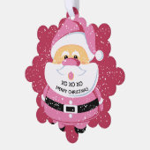 Niedlich rosa Weihnachtsfeiertag Ornament Karte (Linke Ecke)