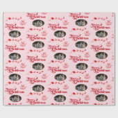 Niedlich rosa Weihnachtsgeschenke Foto Geschenkpapier (Flach)