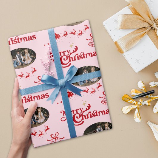Niedlich rosa Weihnachtsgeschenke Foto Geschenkpapier