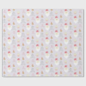 Niedlich rosa Weihnachtsmuster Geschenkpapier (Flach)