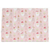 Niedlich rosa Weihnachtsmuster Große Geschenktüte (Vorderseite)
