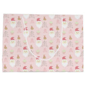 Niedlich rosa Weihnachtsmuster Große Geschenktüte (Rückseite)