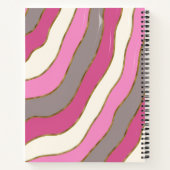 Niedlich rosa, weiße Farbtöne Groovy Curve Streife Notizblock (Rückseite)