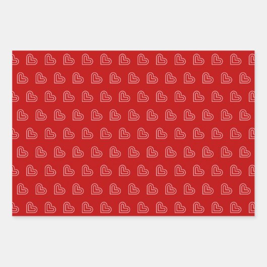 Niedlich rosa, weiße Herzmuster Geschenkpapier Set (Vorderseite 2)