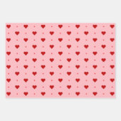 Niedlich rosa, weiße Herzmuster Geschenkpapier Set (Vorderseite)