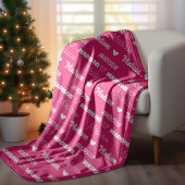 Niedlich rosa Wiederholungsname personalisiert gur Fleecedecke