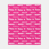 Niedlich rosa Wiederholungsname personalisiert gur Fleecedecke (Vorderseite)