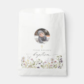 Niedlich-Rosa-Wiese-Schmetterling-Foto Taufe Geschenktütchen (Vorderseite)