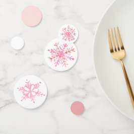 Niedlich rosa Winterschneeflocken Party Konfetti D