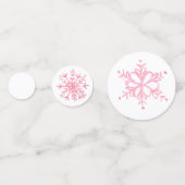 Niedlich rosa Winterschneeflocken Party Konfetti D (Rückseiten)