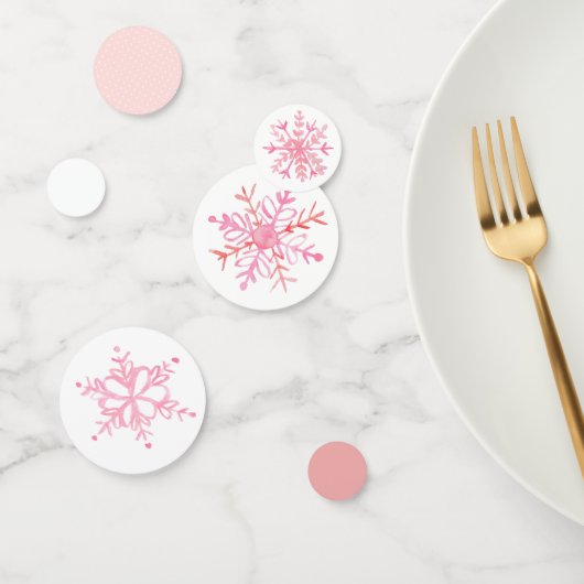 Niedlich rosa Winterschneeflocken Party Konfetti D (Gruppe)