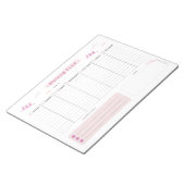 Niedlich rosa Wochenplaner Notizblock (angewinkelt)