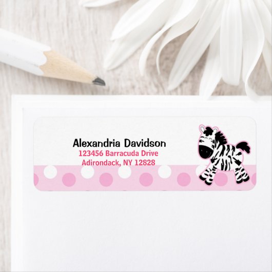 Niedlich rosa Zebra benutzerdefinierte Adressbezei (Insitu)