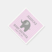 Niedlich rosa Zickzack Zoo-Duschkabine Serviette (Ecke)