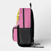 Niedlich rosafarbene Aquarellfarbe Rose Daisy Mono Bedruckter Rucksack (Rechts)