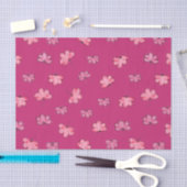 Niedlich rosafarbenes Blumengewebe Seidenpapier (Handwerk)