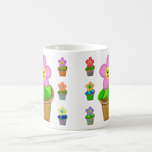 Niedlich Rosy Posy Potted Blume Kaffee Tasse (Mittel)